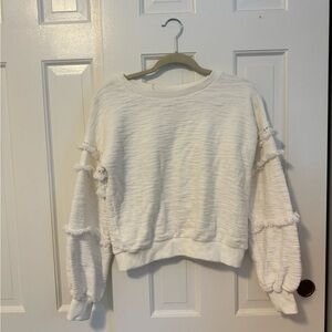 White crewneck sweatshirt